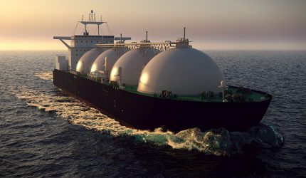 gas tanker floating in the ocean 3d illustration